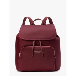New Kate Spade Sam Medium Backpack the Little Better Nylon Dark Merlot